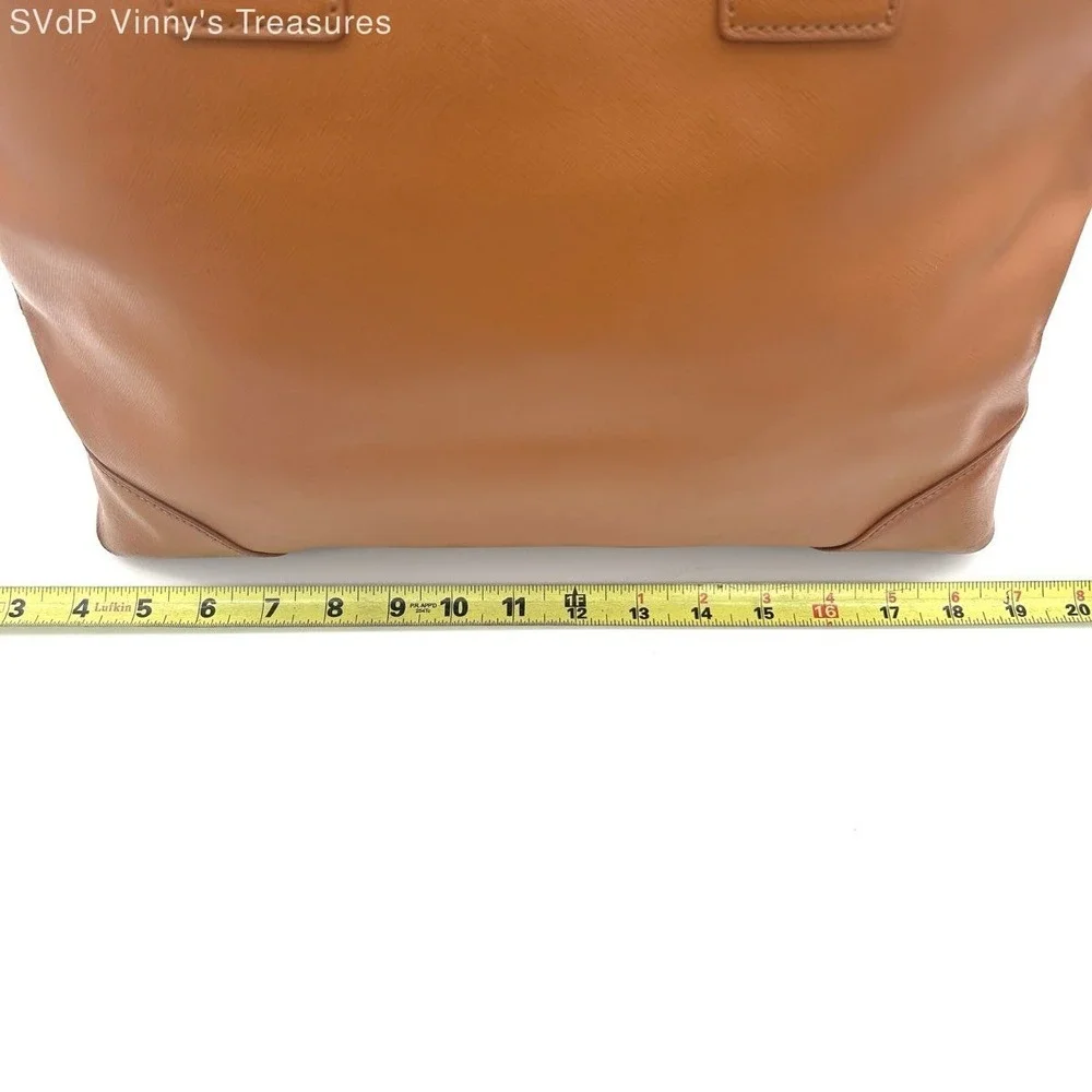 Tory Burch Women's Robinson Dome Satchel Tan Saffiano Leather Handbag
